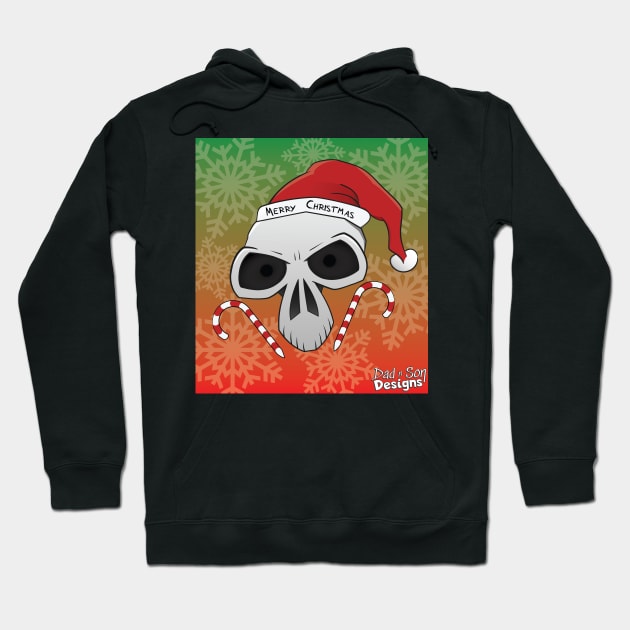 Santa Skull "Merry Christmas" Hoodie by Dad n Son Designs